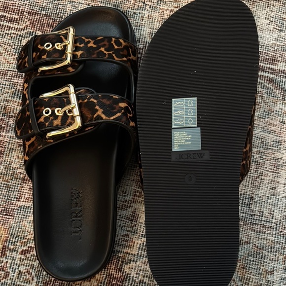 J Crew Women's Leopard Print Sandals - Picture 2 of 4